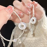 【roaju】EXOベクヒョン着用★チンドンネックレスsilver925 即納】[925 Silver]ライン リボン ネックレス 韓国アクセサリー