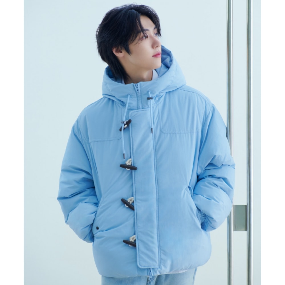 コデジェリーダッフルフードパディング_スカイブルー