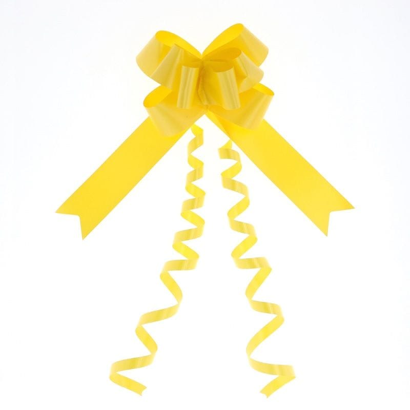 （まとめ買い）シモジマ HEIKO リボンボウ 36mm幅x70cm イエロー 1箱（50個入） ラッピング用品 001410205 [x3セット]