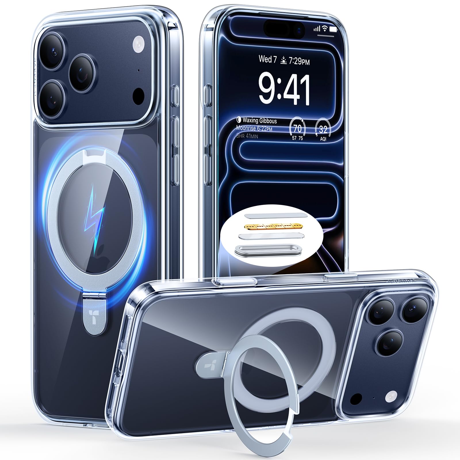 TORRAS iPhone 17 Pro 用 ケース【11年の進化と革新・業界初の耐衝撃スタンド】Magsafe対応 カメラボタン 3倍米軍規格MIL 耐衝撃 急速充電対応 黄ばみなし 指紋防止 滑り