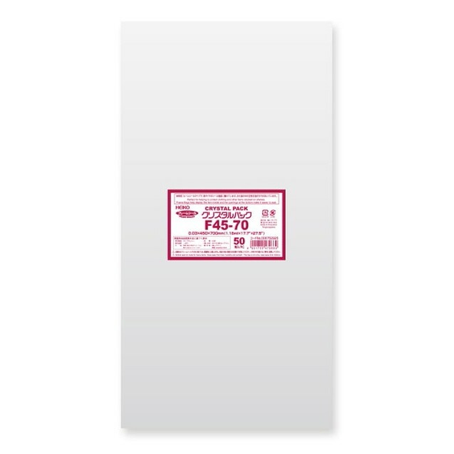 （まとめ買い）シモジマ HEIKO OPP袋 クリスタルパック POD F45-70（フレームシール） 50枚 幅450x高700mm 006752925 [x3セット]