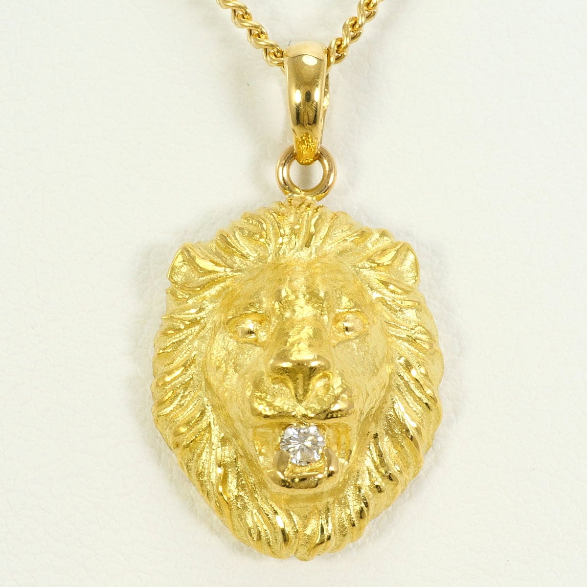 K18 18金 YG イエローゴールド ネックレス ダイヤモンド 0.03ct カード鑑別書 総重量約4.7g 約50cm 中古