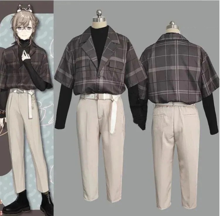 バーチャルYouTuber 叶 コスプレ 衣装 VTuber ハロウイン クリスマス コスチューム 文化祭 仮装 衣装 私服 日常服 チェック柄 シャツ期間限定30％