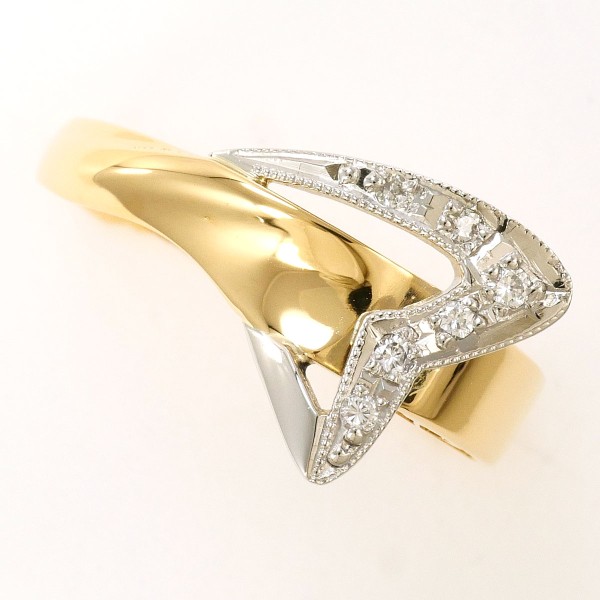 Pm900 K18YG リング 9号 ダイヤ ジュエリー 中古