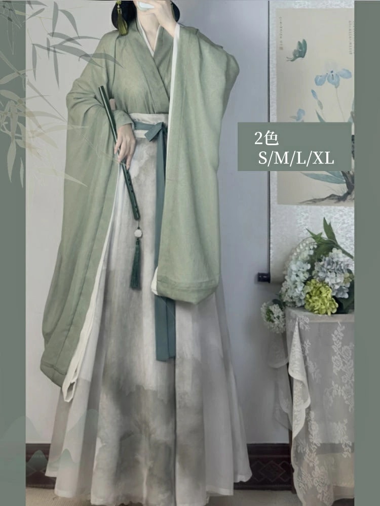 魏晋漢服 セット 振袖中華服 コスプレ 5点セット 仙女 古典 仮装 学園祭文化祭 華やか チャイナ服 お目立つ 中華コスプレ衣裳 唐朝 中華ドラマ 時代劇 コスチューム 華流 ハロウィン 衣装 漢