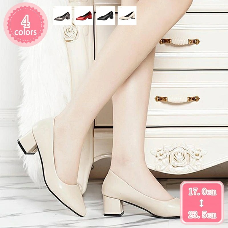 500円OFFクーポン レディースパンプス パンプス 太めヒール フォーマル パンプス ポインテッドトゥ パンプス ローヒール 歩きやすい パンプス 靴 レディース 黒 時間 疲れない 痛くない 走れ 5,975円