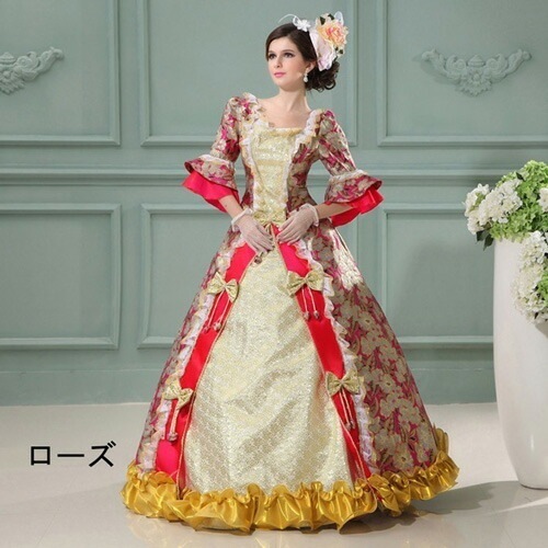 【フリーサイズ】4色展開　貴族 衣装 オーダーメイド可能 王族服 ジュリエット カラードレス 新劇演出 現代劇演出 ヨーロッパ風 結婚式 演出服 パーティードレス　コスプレ衣装　コスチューム