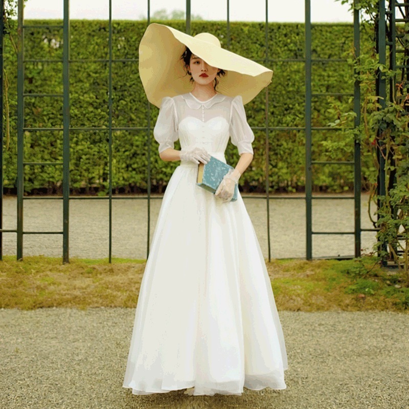 日本最大の パーティードレス レースブラウスドッキングドレス 結婚式