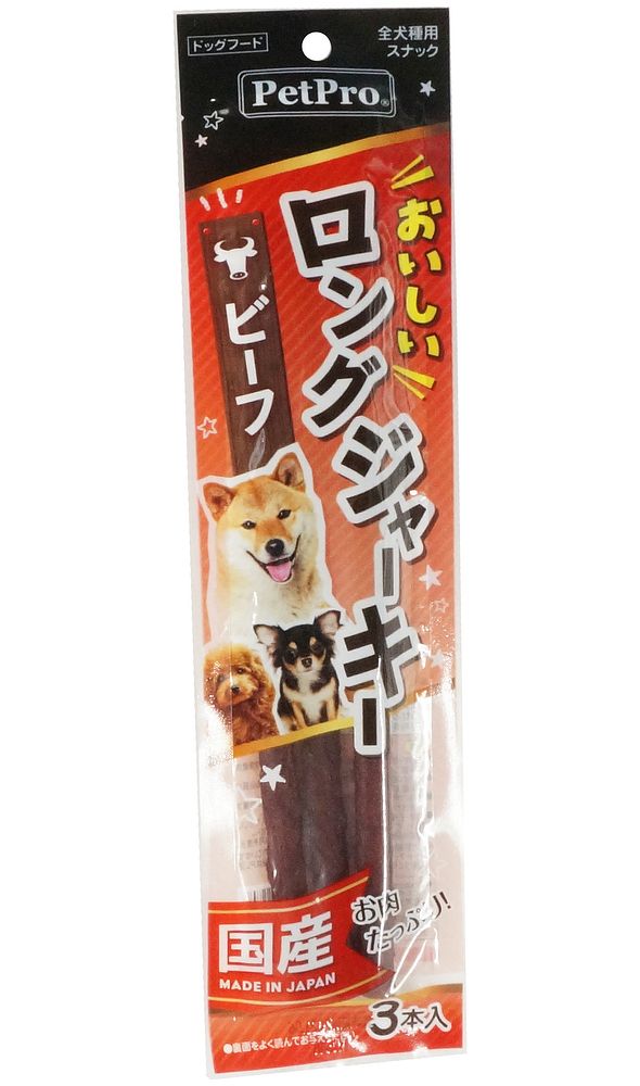 （まとめ買い）おいしいロングジャーキー ビーフ 3本 犬用おやつ [x30]
