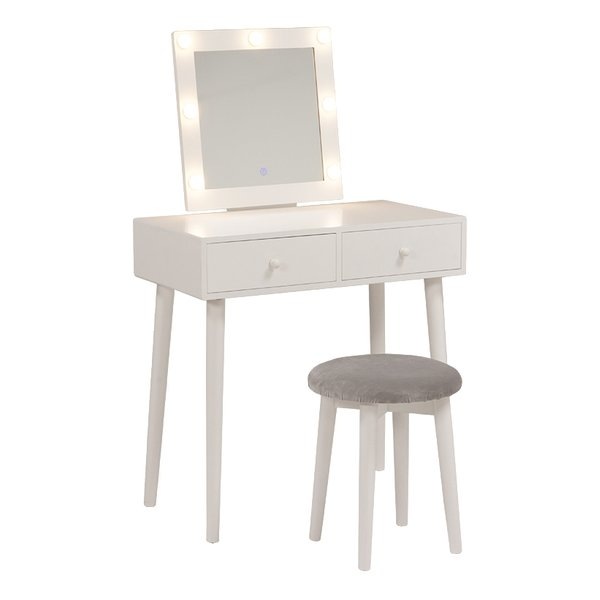 ドレッサー ドレッサー: 約 幅75×奥行47×高さ122×天板高75.5cm ホワイト MD-6576WH