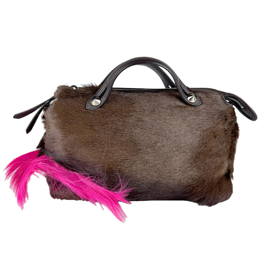 フェンディ FENDI ハンドバッグ ショルダーバッグ バイ ザ ウェイ ミディアム ハラコ/レザー ブラウン レディース 8BL124-Z69 z9471