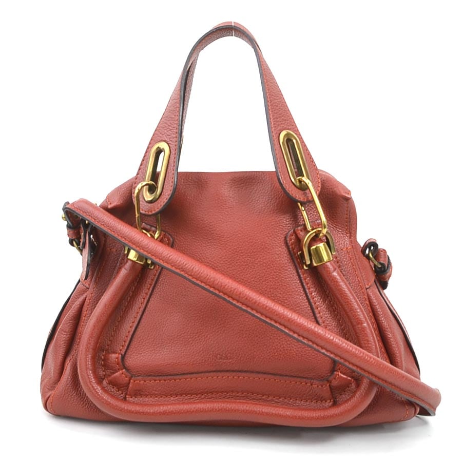 クロエ Chloe ハンドバッグ ショルダーバッグ パラティ レザー レッド レディース h31258g