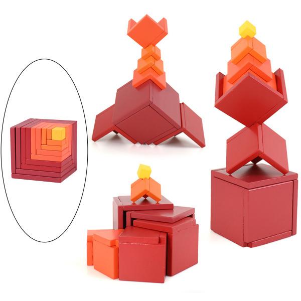 3Dウッドパズルキューブビルディングブロックおもちゃインテリジェンス開発頭の体操旅行ゲームおもちゃギフト 4,322円