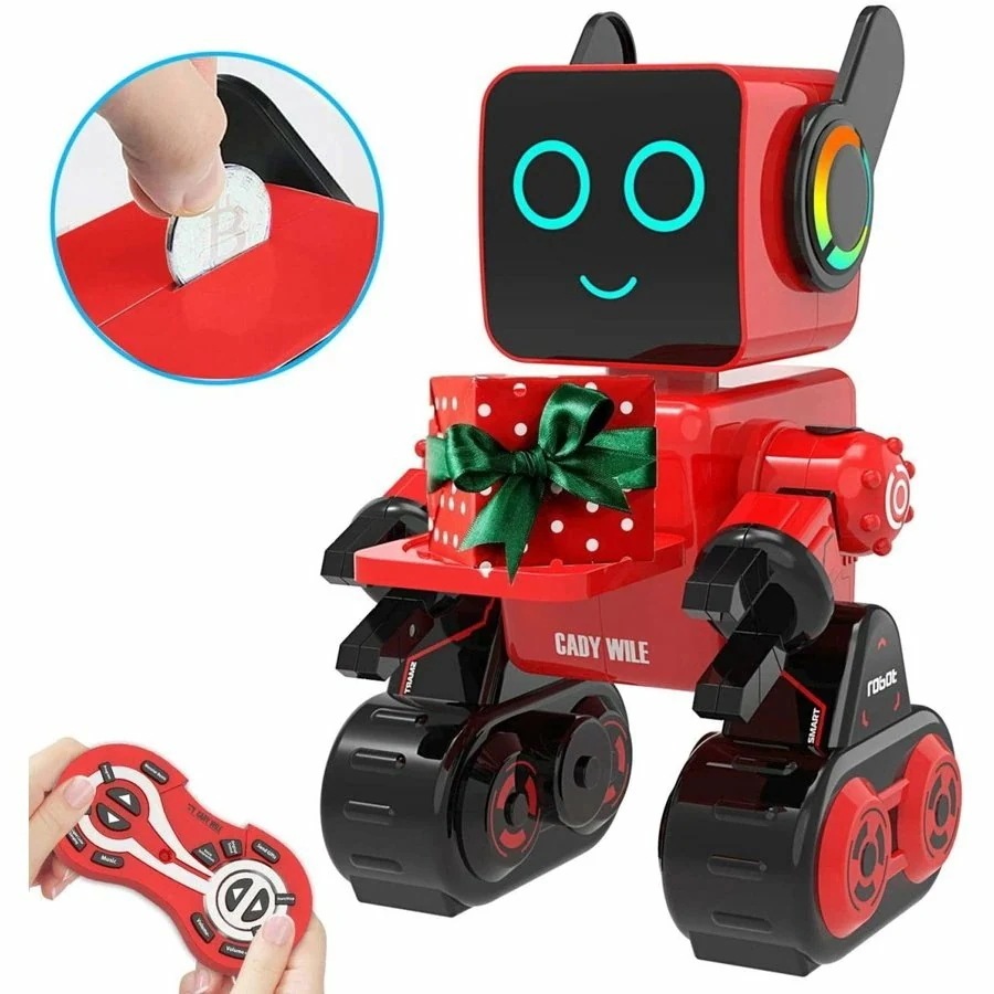 子供のためのリモートコントロールおもちゃロボット タッチ＆サウンドコントロール 会話 ダンス 音楽演奏 プログラマブル 充電式RCロボットキット