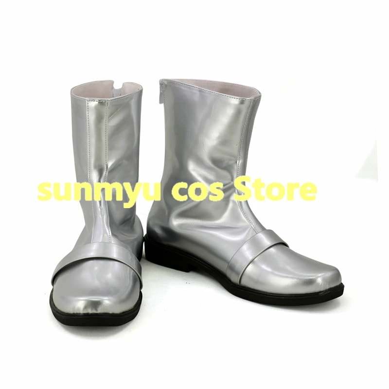 シルバー靴　ショットブーツ　オーダーサイズ　 コスプレ靴