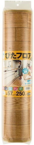 ワタナベ工業 国産クッションフロアマット 吸着ぴたフロア 幅広 57X250cm ライトオーク