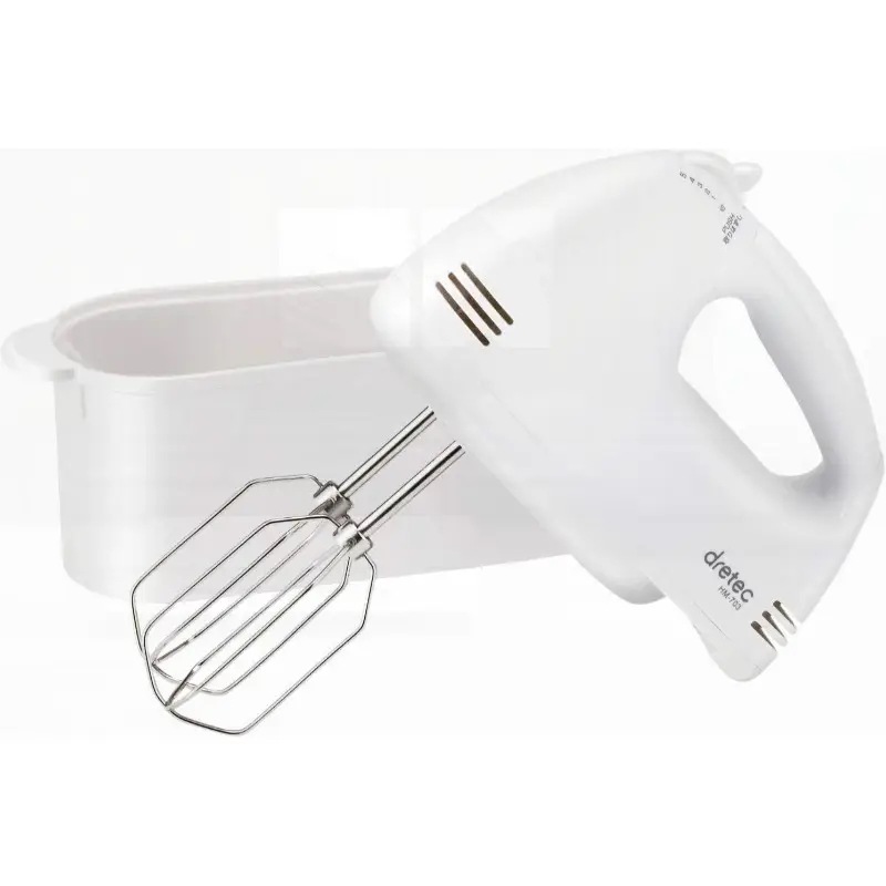 軽量で疲れにくいハンドミキサー スピード5段階切替 電源コード ビーターが収納できるケース付き