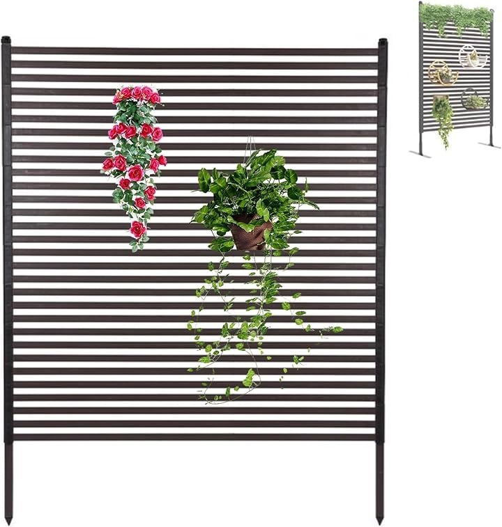 フェンス 目隠し 屋外 ガーデンフェンス 幅120cmx高さ180cm 1セット入 衝立 パーテーション 組立簡単 置くだけ 後付け ベランダ 玄関 柵(幅120cmx高さ180cm)