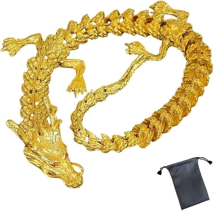 金龍 風水 置物 25cm 置き物 縁起物 金運 青龍 竜 龍の置物 インテリア リビング 玄関 オブジェ 金運アップ 祈願 運気アップ 特大 40cm( ゴールド, 特大 40cm)