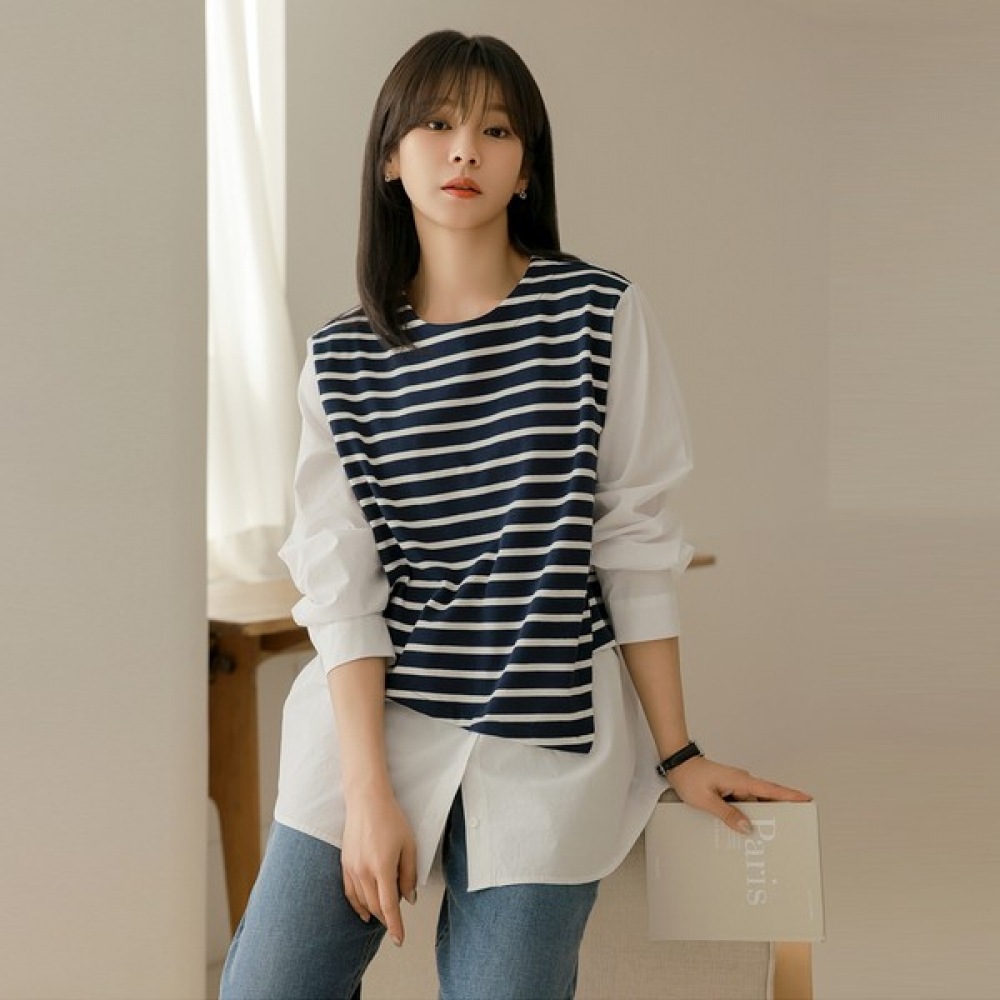 [Elysia] スゾー・ズージレイヤードカラーTシャツ 6,725円