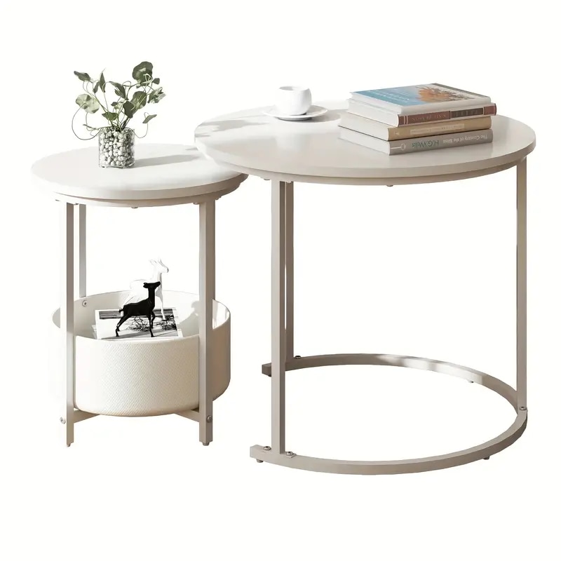 2機能コーヒーテーブルセットラウンドネスティングコーヒーテーブルサイドテーブルリビングルーム装飾収納ティーテーブルベッドルームアパートメントクリエイティブサイドテーブルリビングルームとバルコニ 6,289円