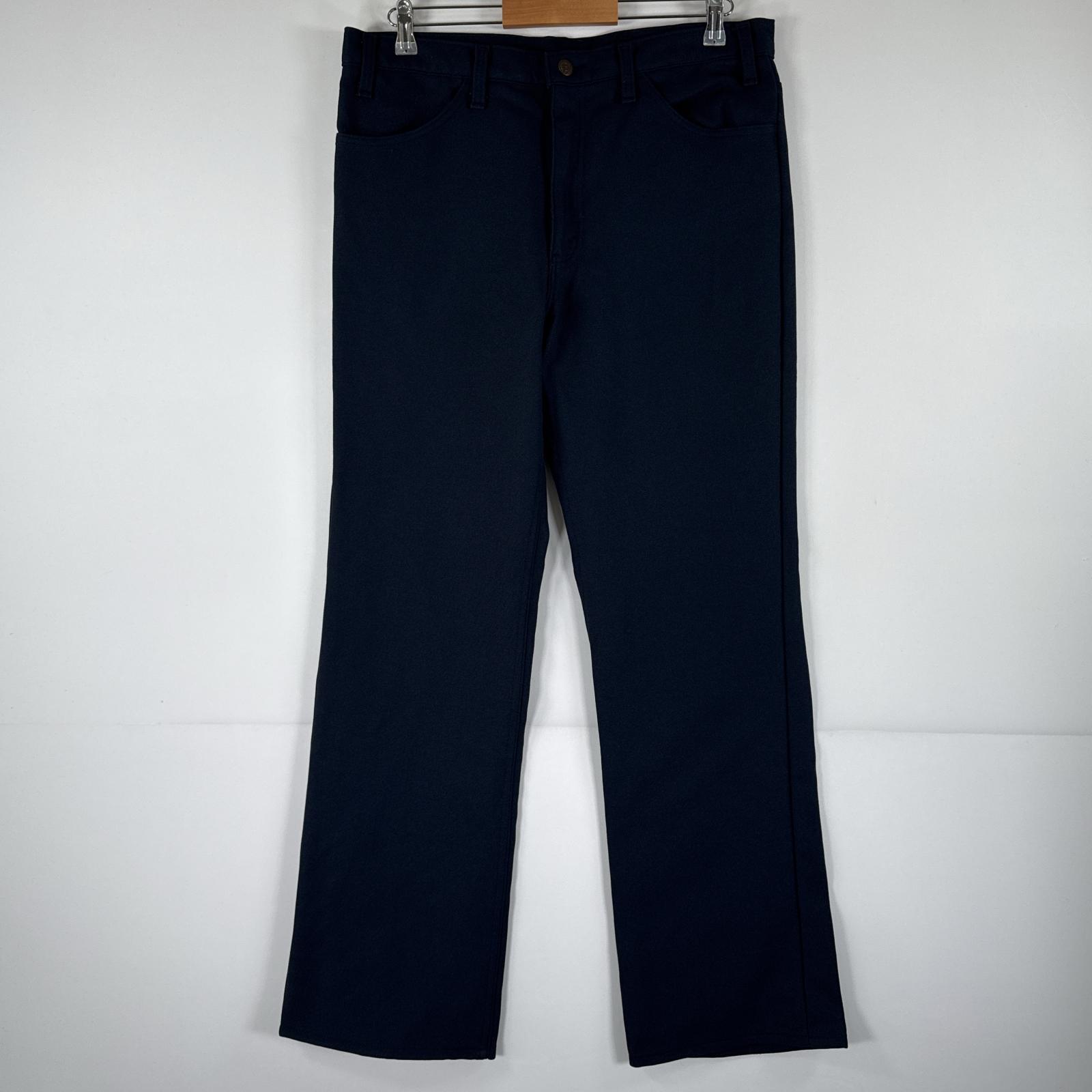 古着 90s/90年代 USA製 スラックスパンツ ランチャーパンツ フレア ブーツカット w36 L32 ネイビー メンズ