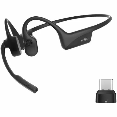 ショックス ワイヤレス 骨伝導イヤホン Bluetooth+専用ドングル USB-C IP55 最大16時間 OpenComm2 2025 Upgrade SKZ-EP-000041 ブラック系