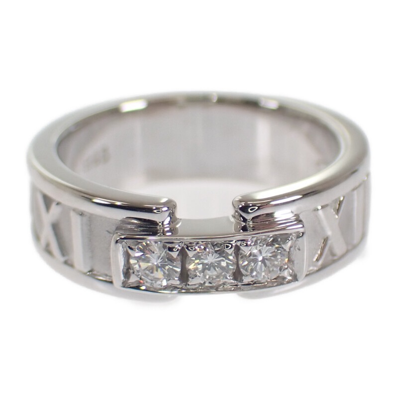 アトラス オープンダイヤリング 3PD 6.5号 リング 指輪 K18WG ホワイトゴールド ダイヤモンド レディース【Aランク】