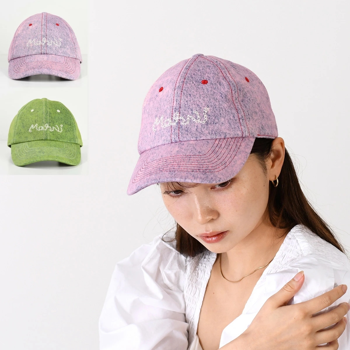 キャップ 帽子 デニムキャップ CLMC0091S0 USCV96 メンズ ユニセックス ピンク グリーン デニム