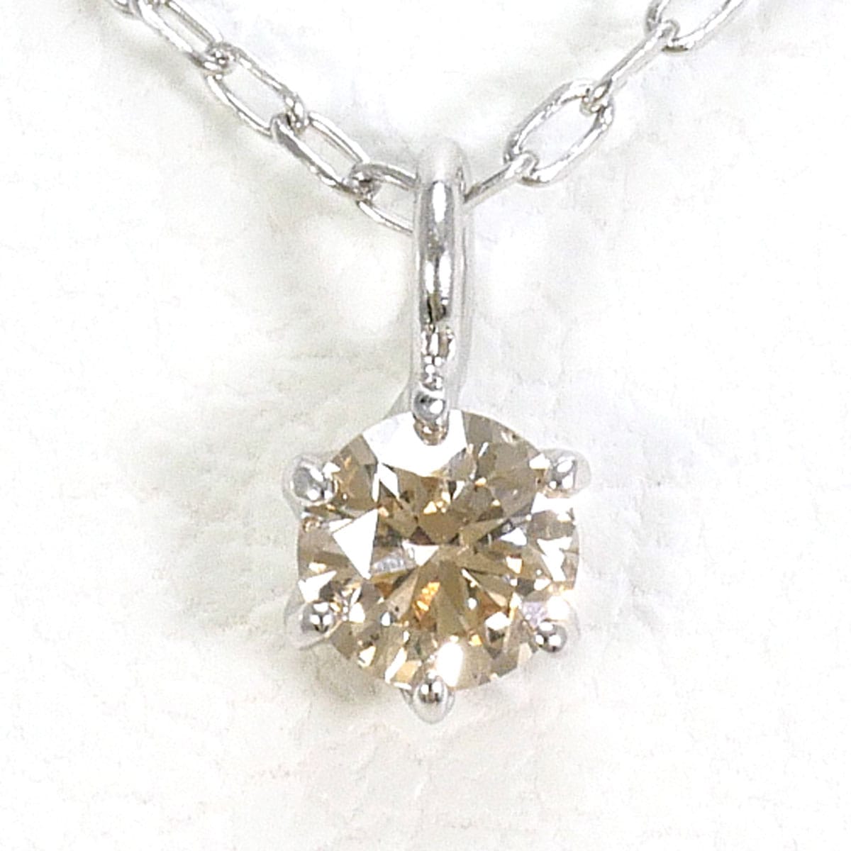 K10 10金 WG ホワイトゴールド ネックレス ダイヤモンド 0.08 ct 総重量約0.7g 約40cm 中古