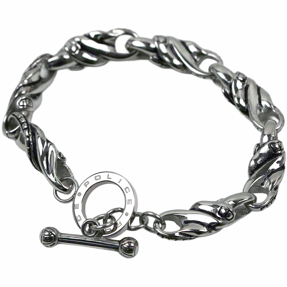 [訳ありアウトレット(箱に難あり)] ポリス ブレスレット メンズ シルバー ステンレス アクセサリー POLICE PJ 26140BSS/01-S