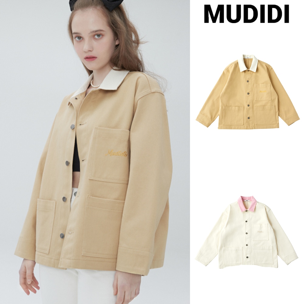 [MUDIDI] Collar block denim jacket 003