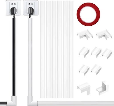 他サイト： 配線カバー 配線モール 配線隠しカバー コードプロテクター ケーブルカバー ケーブルモール 電線ケーブルカバー 40x( ホワイト, 40x 1.5x0.9cmx6本 (White))の商品画像