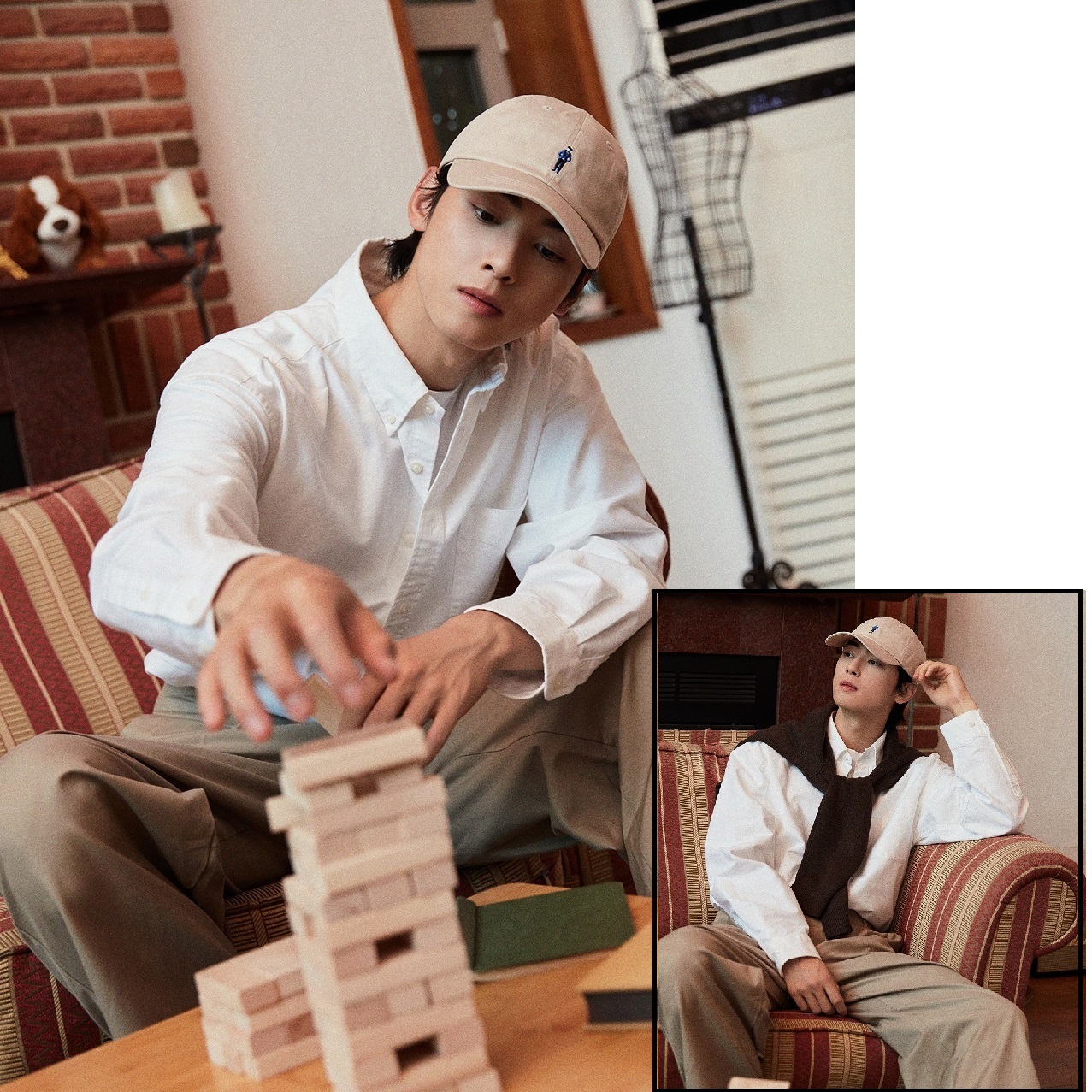 CHA EUNWOO（チャウンウ）コットンオックスフォードリラックスフィットシャツ[5色]