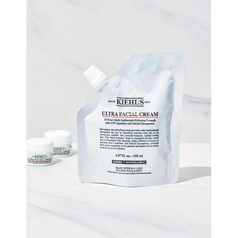 キールズウルトラフェイシャルクリームリフィルポーチ 150ml セット (ウルトラフェイシャルクリーム 7ml*2)