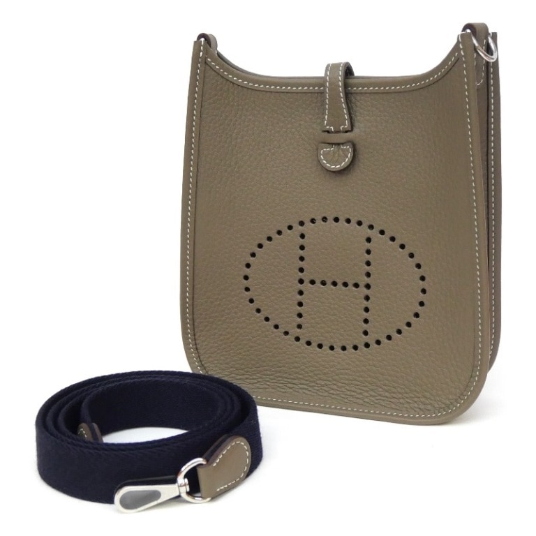 エルメス HERMES ショルダーバッグ エヴリンアマゾンTPM エブリン W刻印 SV金具 エトゥープ×ブルーインディゴ トリヨンクレマンス(67504)