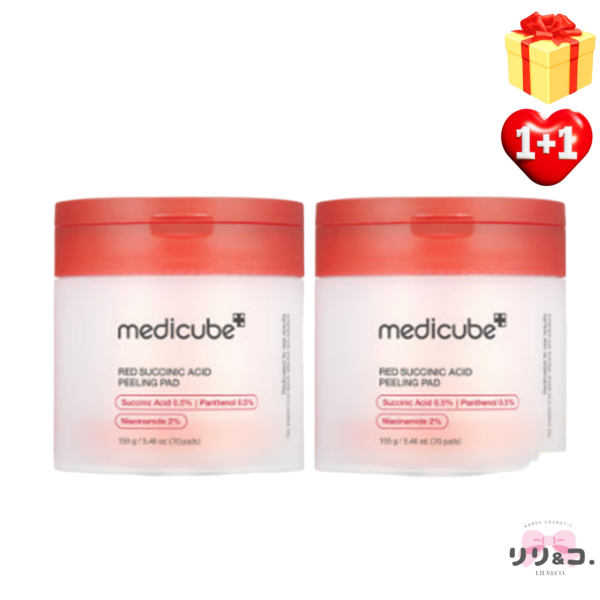 [大容量企画 1+1] レッド サクシニックアシッド トナーパッド 70枚+70枚 計140枚 ニキビケア ニキビ跡 色素沈着 ノンコメドジェニック ニキビ肌 敏感肌 乾燥肌 ふき取りパッド 角質除去 5,493円