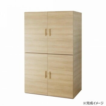 日本製組立家具 CO-TS 布団収納タンス ナチュラル（2梱包）