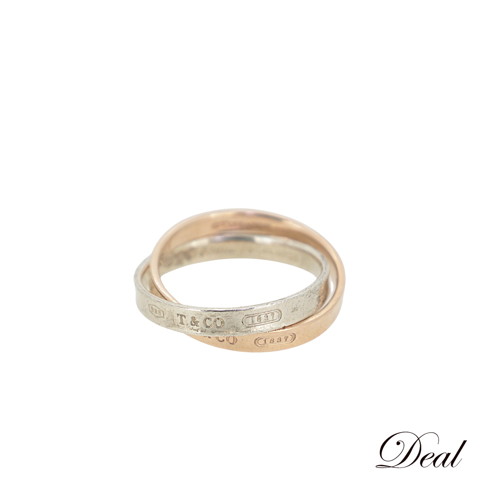 ティファニー 1837 インターロッキング サークル SV925 メタル シルバー メンズ リング 指輪