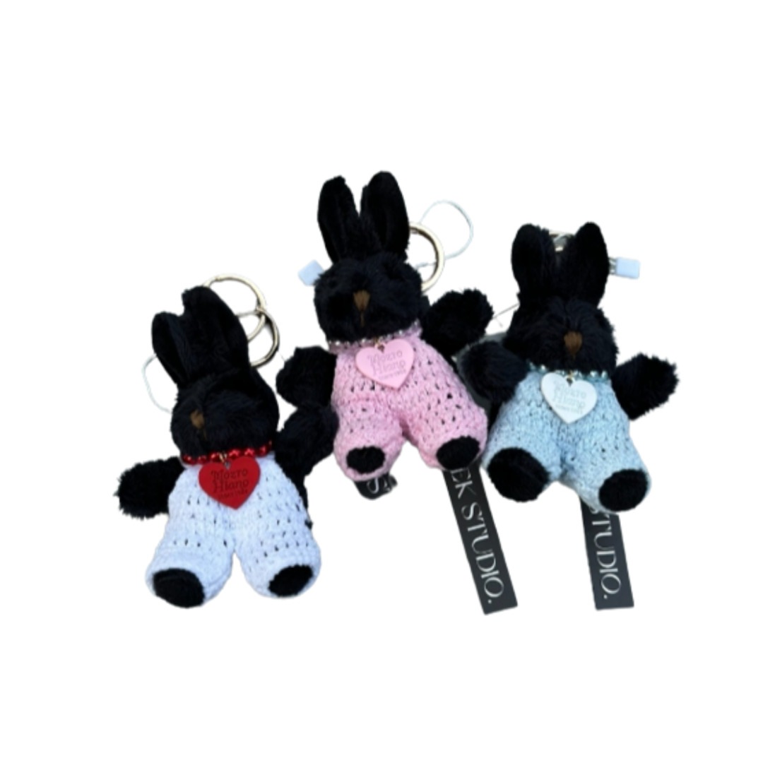 【Sleek Studio】black bunny keyring key chain