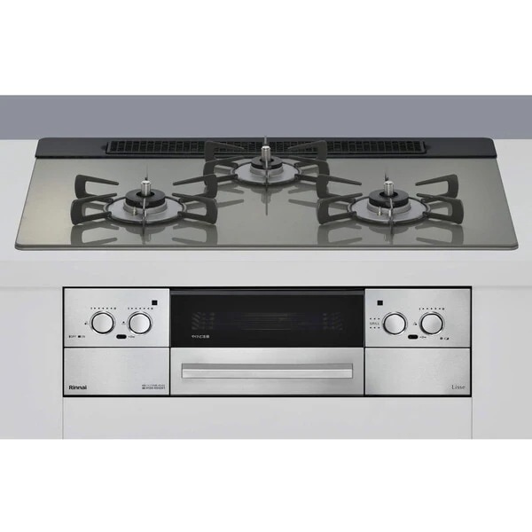 ビルトインガスコンロ プロパンガス用 3口 左右強火力タイプ 幅75cm RHS71W42J3RSTW-LP クラシックミラー Lisse（リッセ）