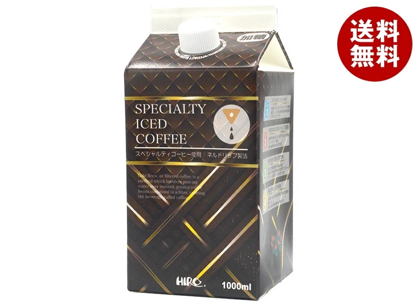 ヒロコーヒー ネルドリップアイスコーヒー 加糖 1000ml紙パック×12本入×(2ケース)
