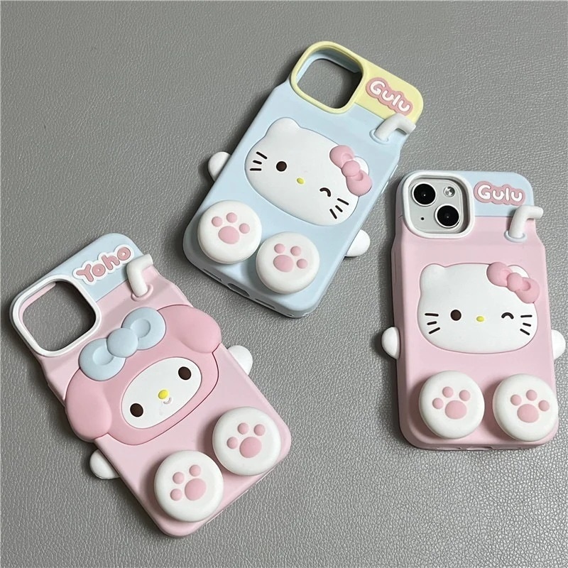 【2個買うと1個無料】サンリオクロミ Kt 猫シナモン犬ミルクボックス Iphone15promax14 携帯電話ケースに適しています 13 立体 14pro シリコンソフトシェル 12 落下防止保護 7,528円