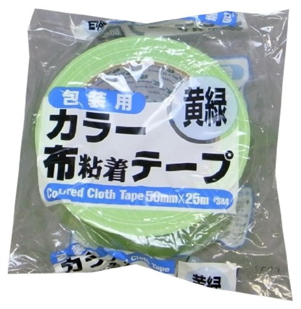 リンレイ 布カラーテープ #384布カラー （黄緑）サイズ50X25m [まとめ買い30巻セット]