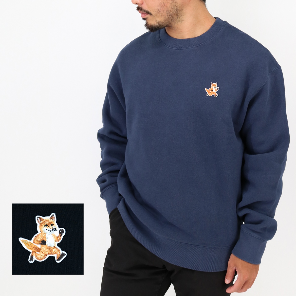 メンズスウェット SPEEDY FOX PATCH COMFORT SWEATSHIRT MM00313 KM0307 P199 長袖 プルオーバー 裏起