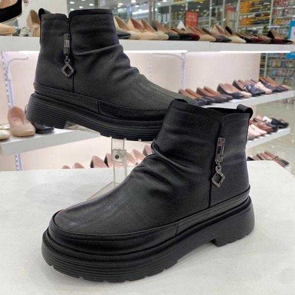 女性プリーツファーアンクルブーツ EQCWSB669BK HSIT1A GN