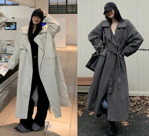 早い者勝ち！ 限定セールロングコート アウター 羽織 長袖 トレンチコート ゆったり シンプル カジュアル レディース【大きいサイズ レディース ロング ジャケット アウター 上着 ハンガー ロング丈