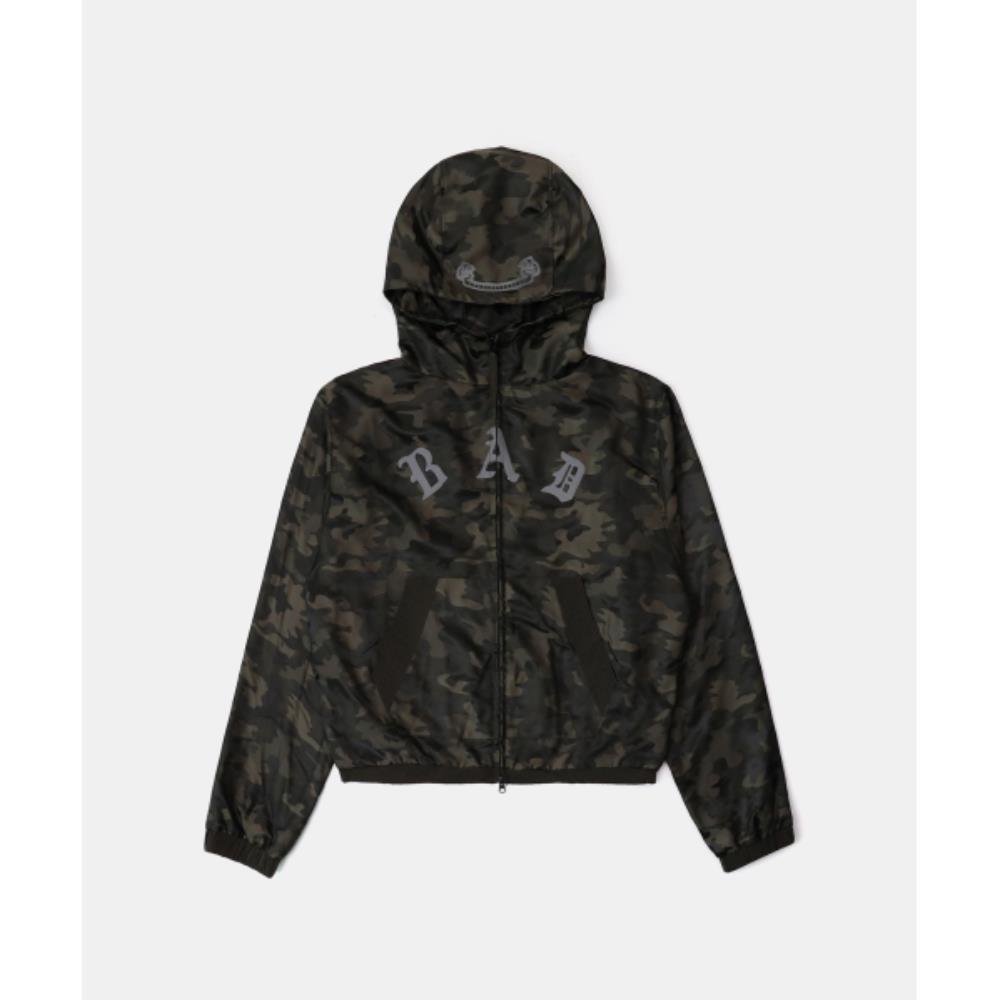 BADBLOOD Mystic Nylon Reflective Hooded Zip-Up Brown Cam