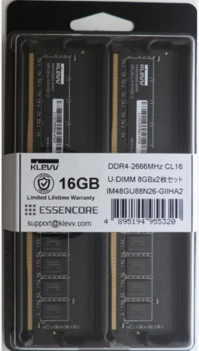 Essencore KLEVV STANDARD DDR4-2666 16GB(8GBx2枚組) メモリー 即納OK