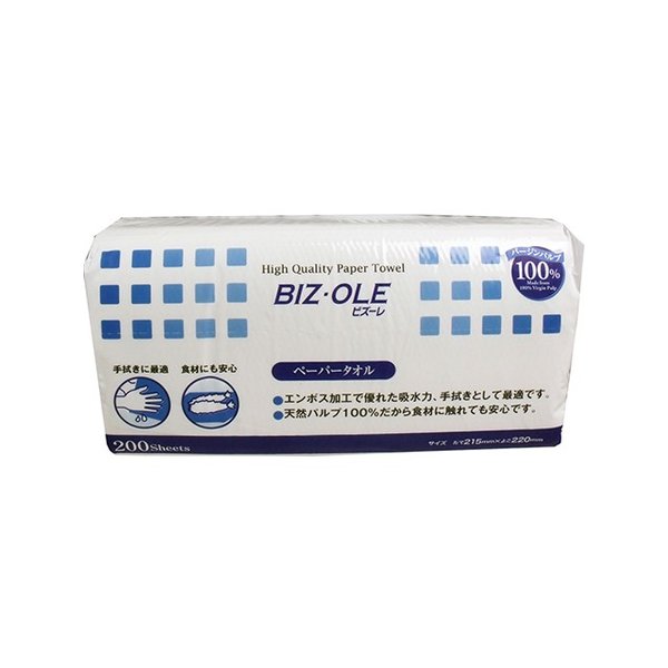 業務用ペーパータオル ビズーレ ペーパータオル レギュラー 中判サイズ 200枚入り X30パック